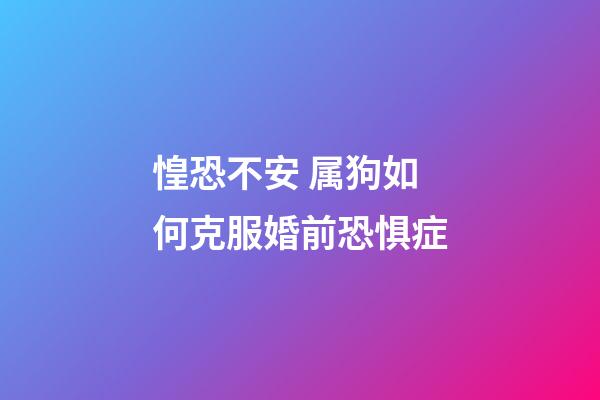惶恐不安 属狗如何克服婚前恐惧症